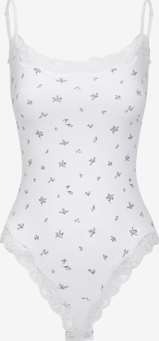 cfab Body 'Bodysuit String mit Lace' i vit: framsida