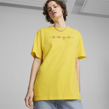 PUMA T-Shirt 'Love Marathon Grafik' in Gelb