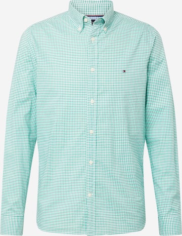 Coupe slim Chemise TOMMY HILFIGER en vert : devant