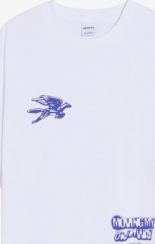 BershkaMajica - bijela boja: prednji dio