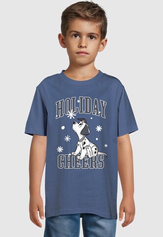 Maglietta '101 Dalmatians - Spot Snowfall Holiday Cheers' di ABSOLUTE CULT in blu: frontale