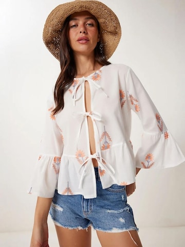 Happiness İstanbul Bluse in Weiß