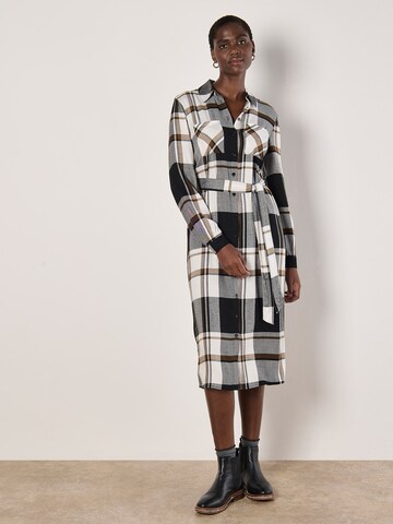Apricot Large Check Shirt Midi Dress ' ' in Schwarz