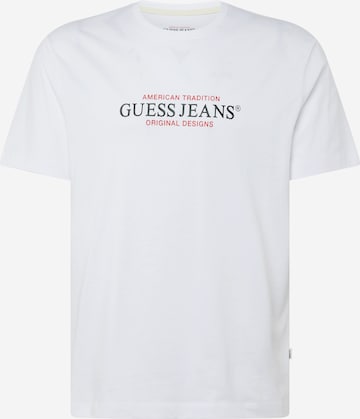 T-Shirt GUESS JEANS en blanc : devant
