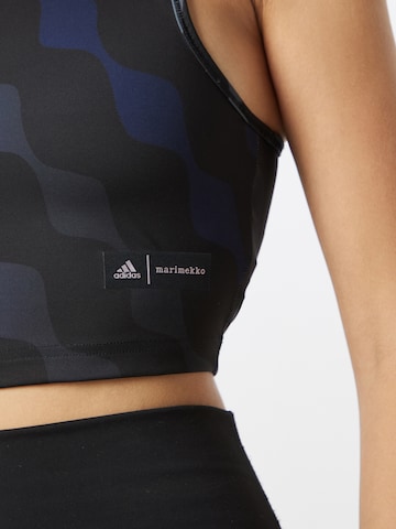 ADIDAS SPORTSWEAR Αθλητικό τοπ 'Marimekko Train Icons Print' σε μαύρο