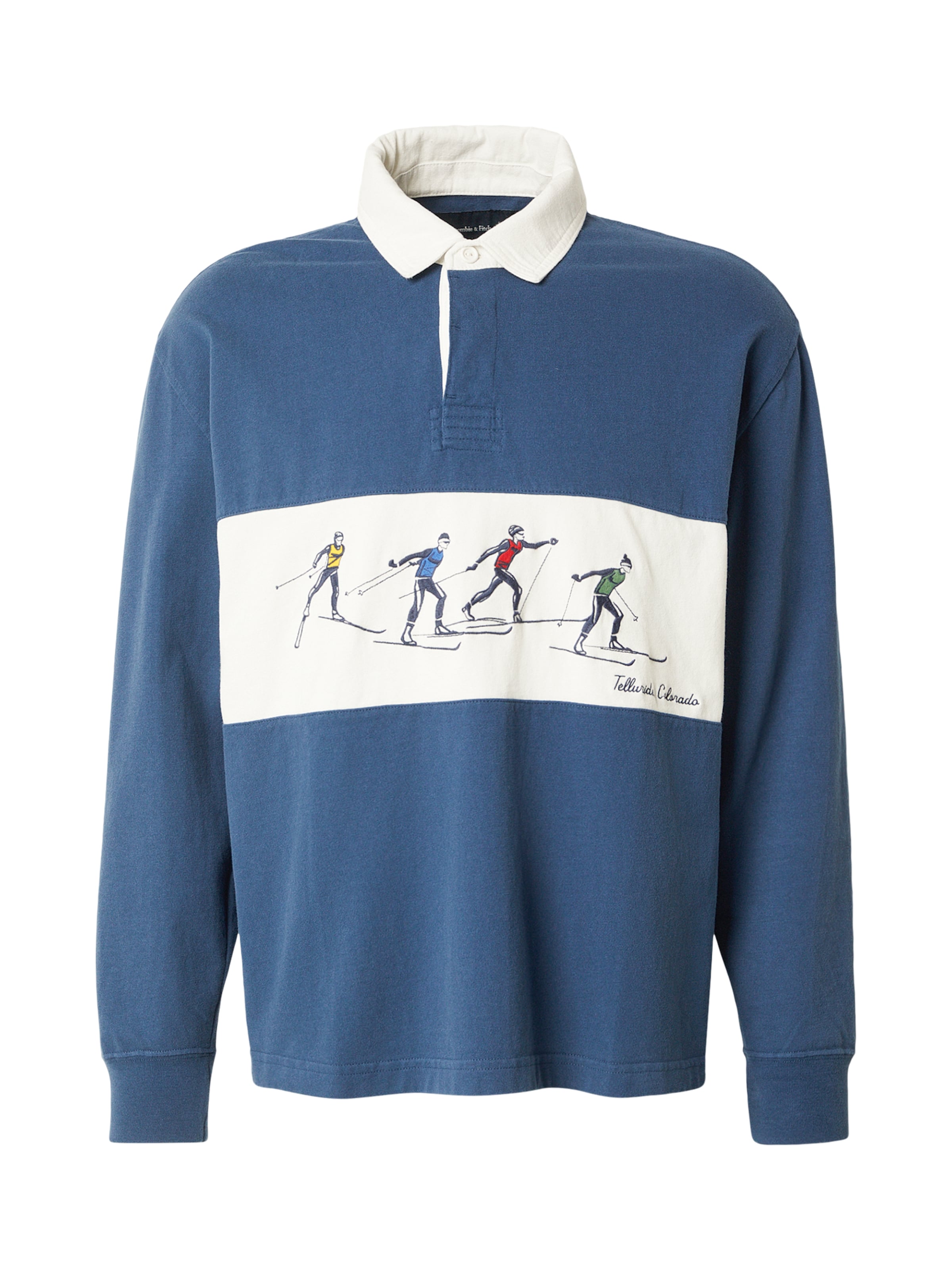 Abercrombie & Fitch Футболка 'SKIIERS' в Синий / Темно-синий / Красный / Белый, Обзор товара