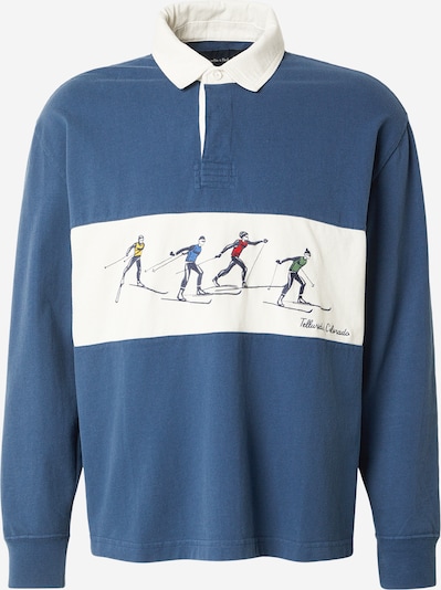 Marškinėliai 'SKIIERS' iš Abercrombie & Fitch, spalva – mėlyna / tamsiai mėlyna / raudona / balta, Prekių apžvalga