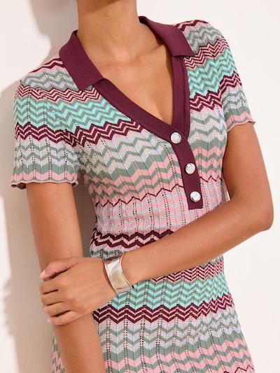 Lipsy Robes en maille en XS en menthe / rose ancienne / bordeaux, Vue avec produit
