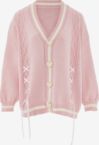 IMMY Knit Cardigan in Pink: front