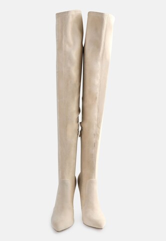 BUFFALO Over the Knee Boots 'Marjorie' in Beige