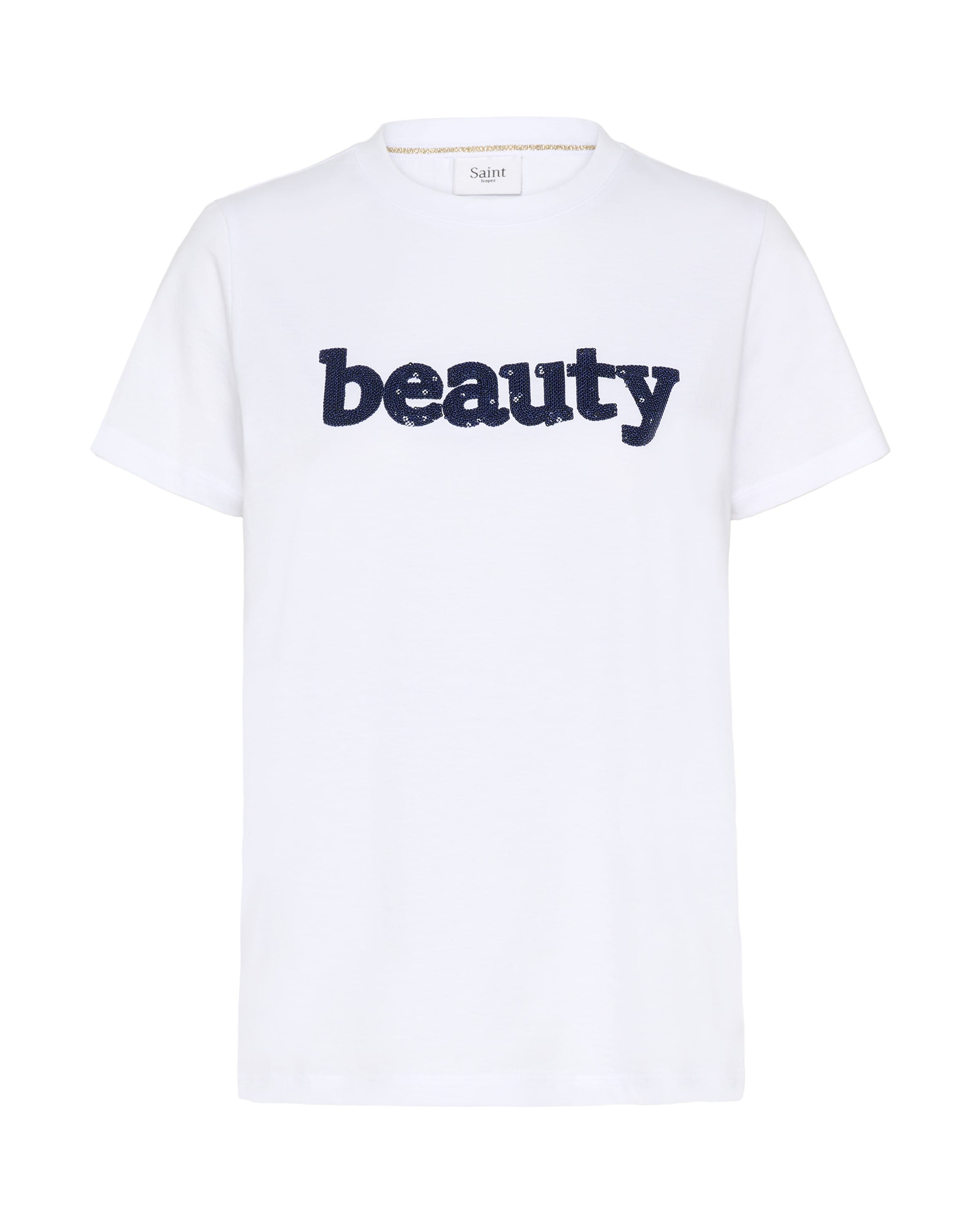 SAINT TROPEZ - Camisa 'Oleni' em branco: frente