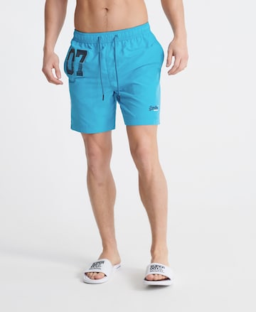 Superdry Regular Zwemshorts in Blauw: voorkant