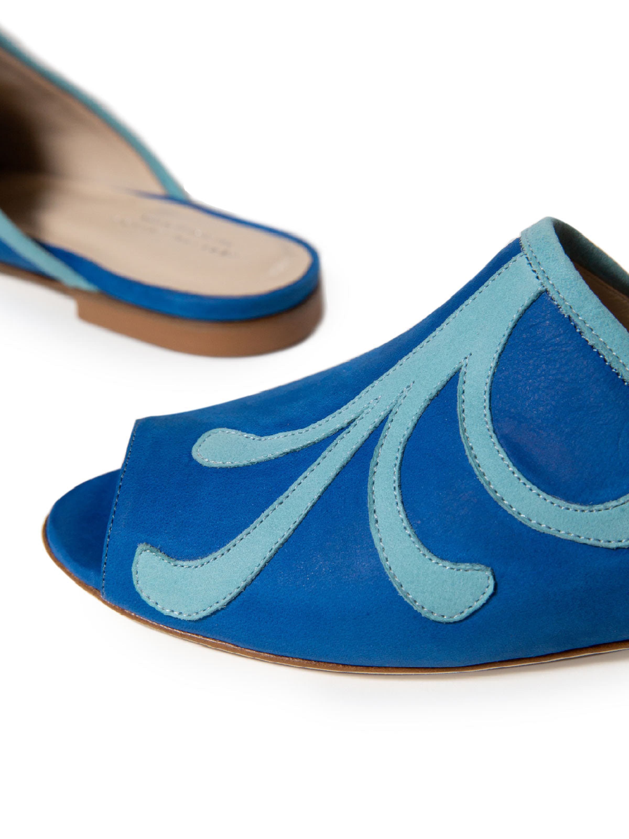 Jerelyn Creado Mules 'Bluebell' in Blue