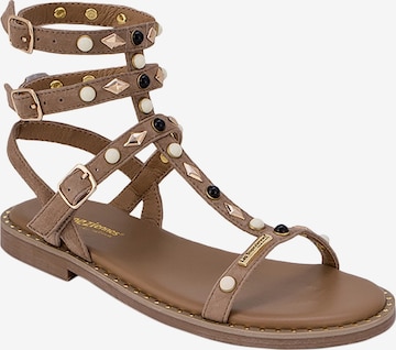 Sandales Les Tropéziennes en beige : devant