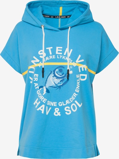LAURASØN Sweat-shirt en bleu / bleu marine / jaune / blanc, Vue avec produit