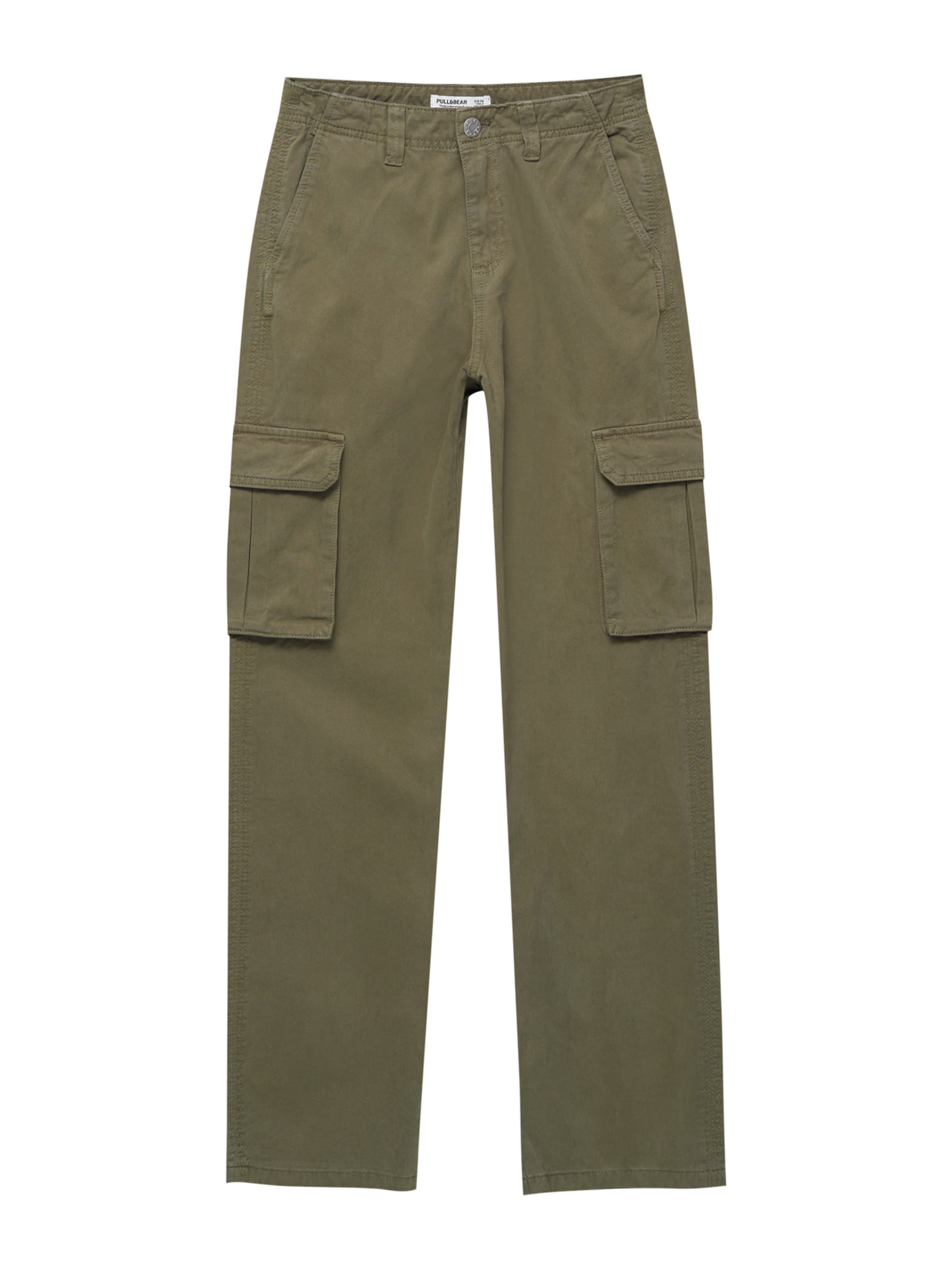 Pull&amp;Bear Cargobroek in Groen: voorkant