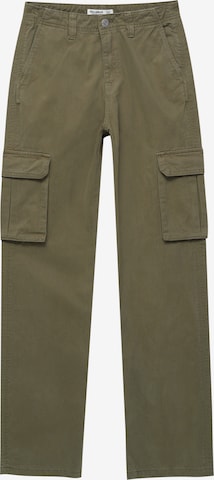 Pantaloni cu buzunare de la Pull&Bear pe verde: față