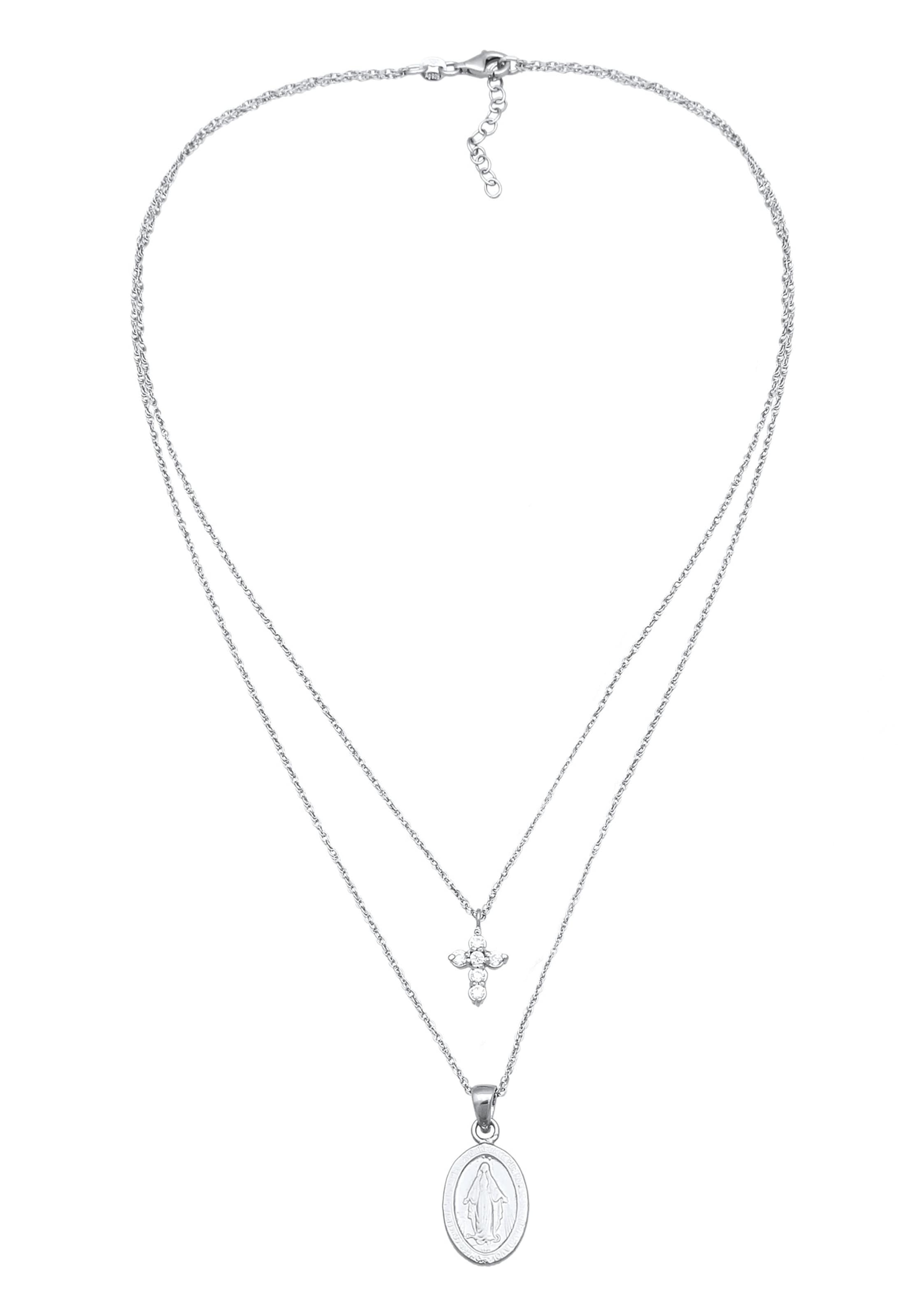 ELLI Necklace 'Kreuz' in Silver: front