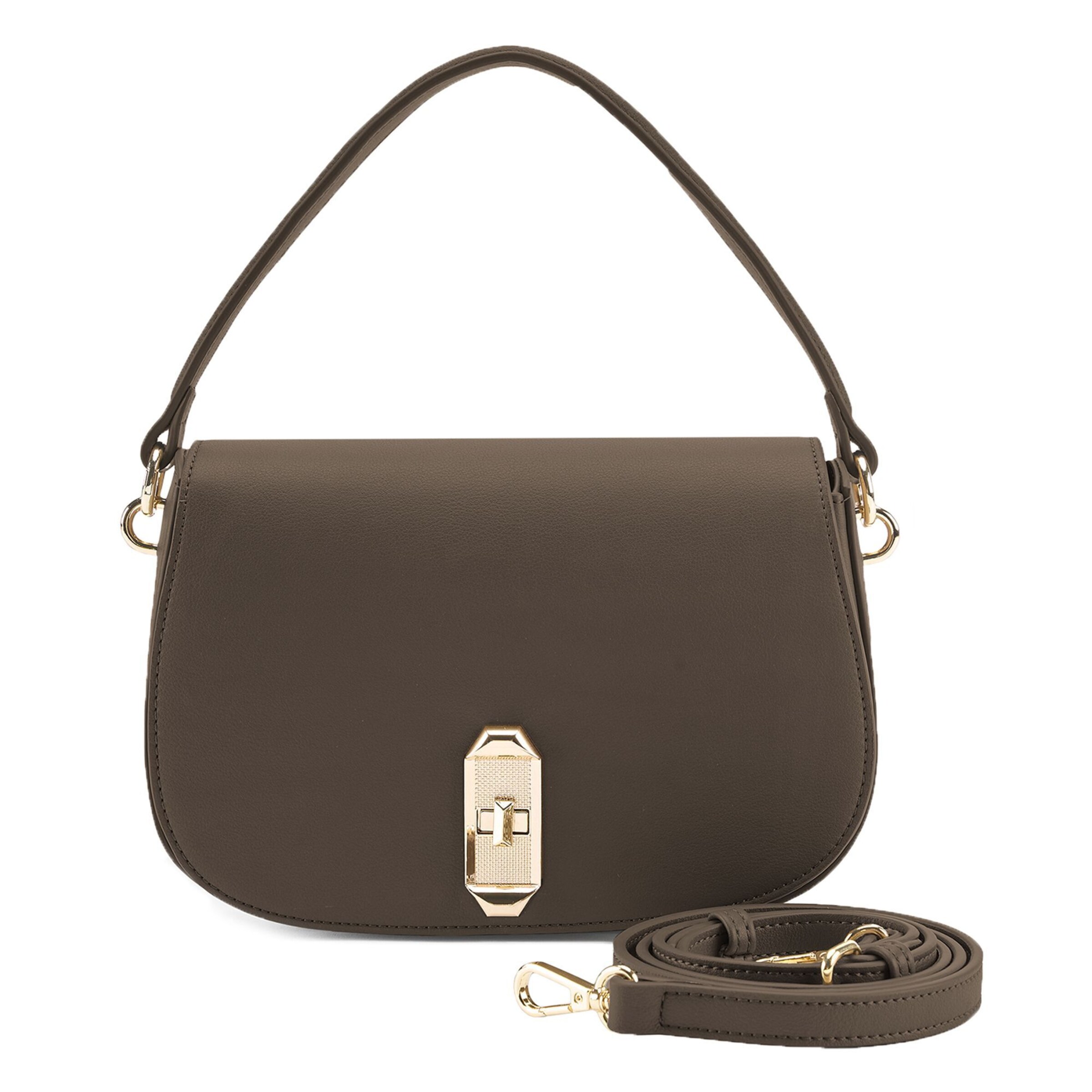 Seidenfelt Handtasche 'Eiby' in Braun: Vorderseite