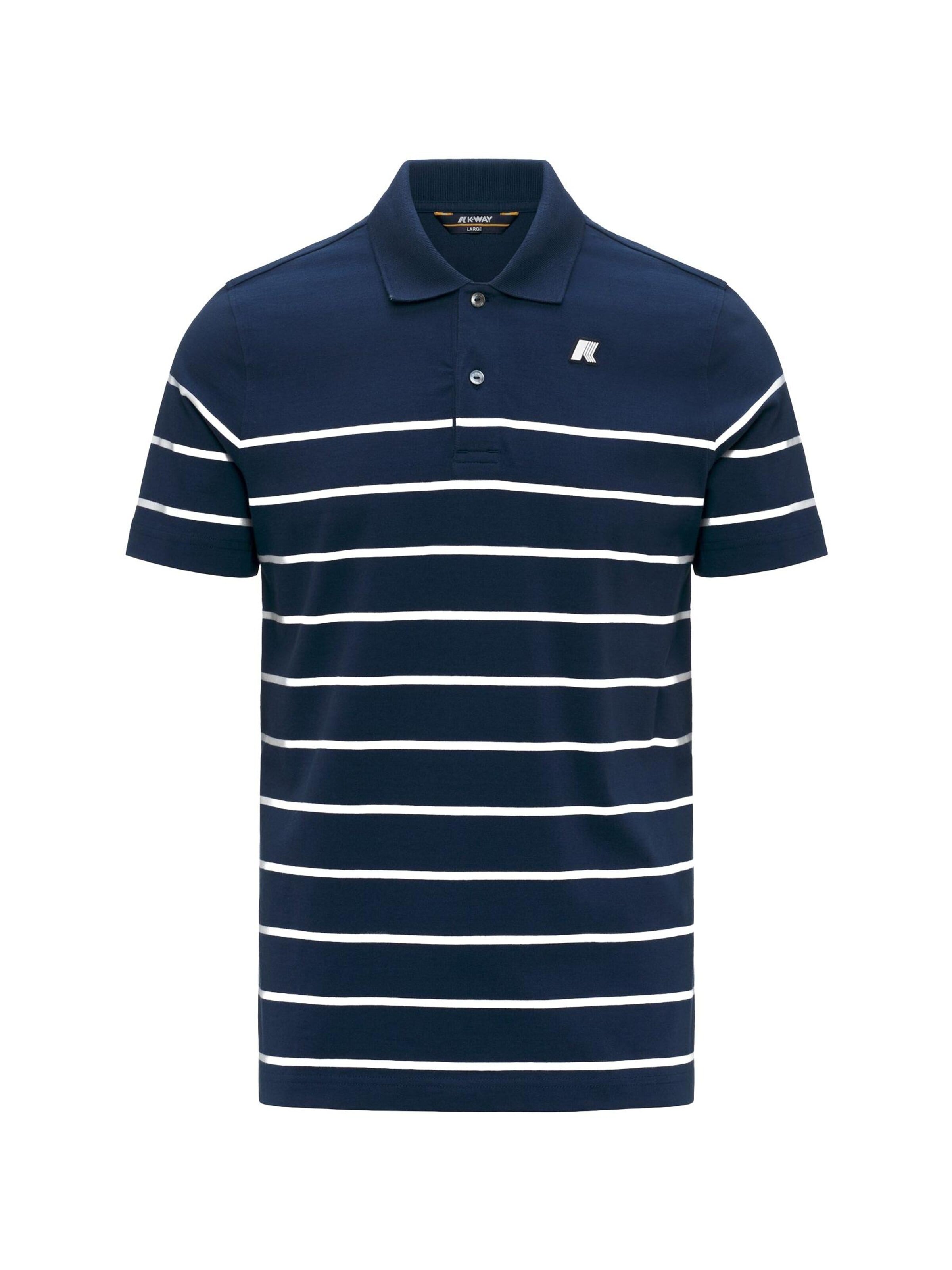 K-Way T-shirt 'K-WAY LAYO-FRENCH JERSEY YARN DYED POLO' i blå: framsida