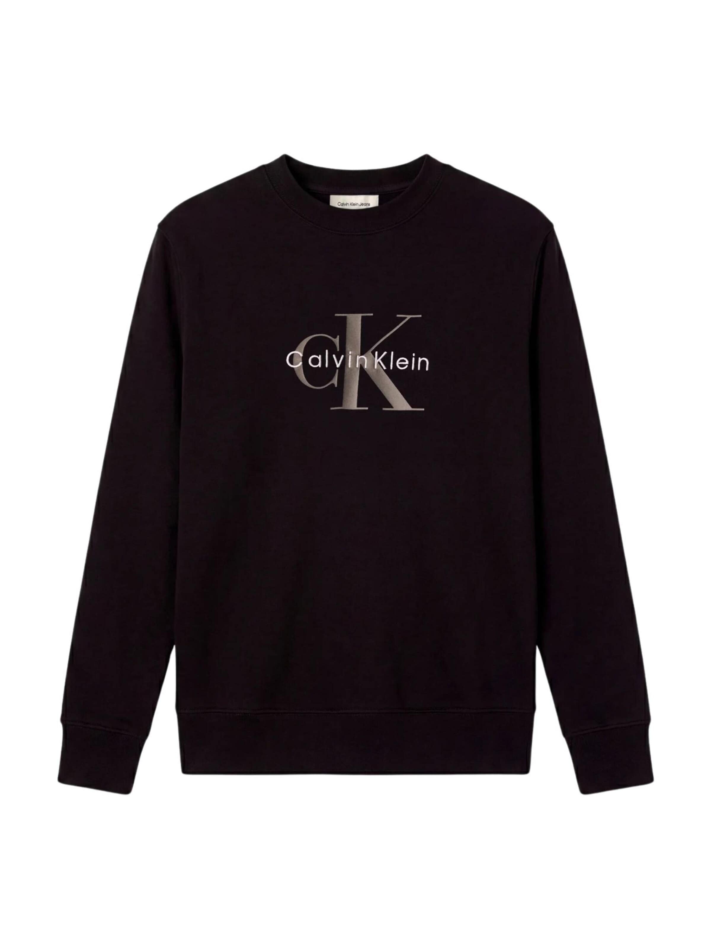 Calvin Klein Tröja 'CALVIN KLEIN CL LS 350TERRY MNLG CN SWTSH Maglieria' i svart: framsida
