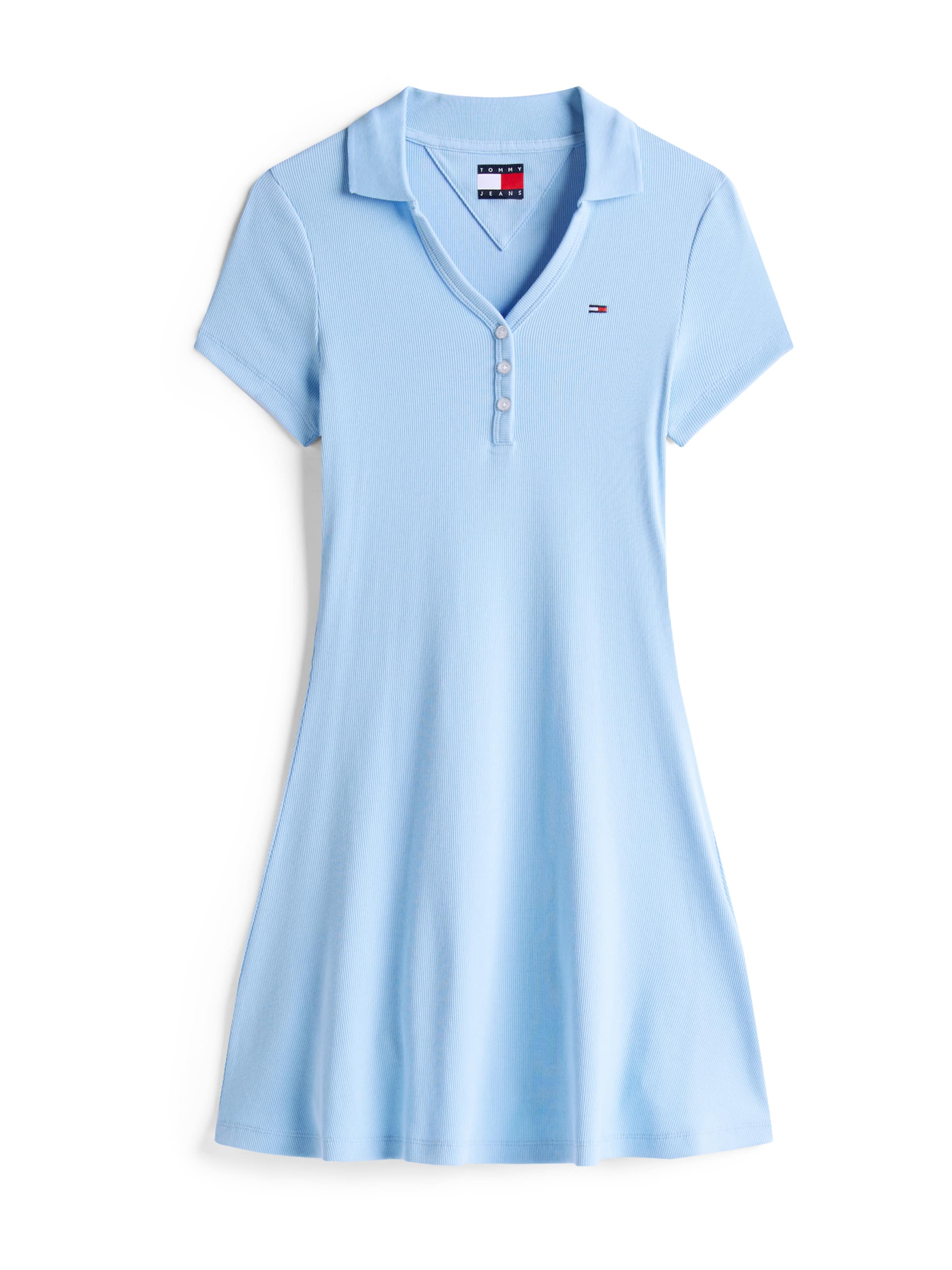 Rochie de la Tommy Jeans pe albastru: față