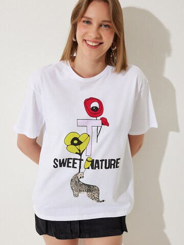 Happiness İstanbul Тениска в бяло: отпред