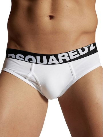 Slip 'Pack of two logo briefs' di DSQUARED2 in bianco