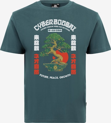 Oldskull Shirt 'Asian Bonsai Future Tree' in Groen: voorkant