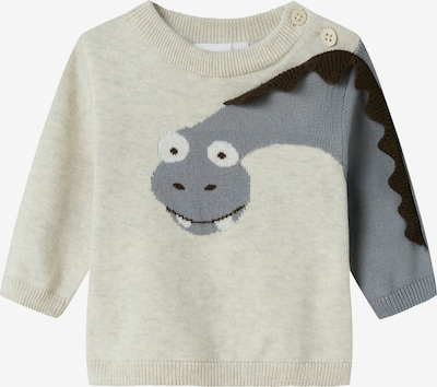 NAME IT Pulover 'NBMNUTTI' u boja pijeska / tamno smeđa / siva / bijela, Pregled proizvoda