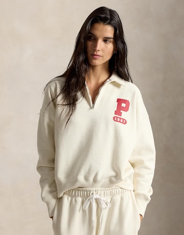 Sweat-shirt Polo Ralph Lauren en blanc : devant