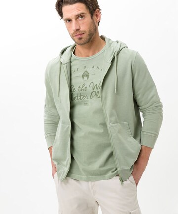 BRAX Zip-Up Hoodie in Green: front