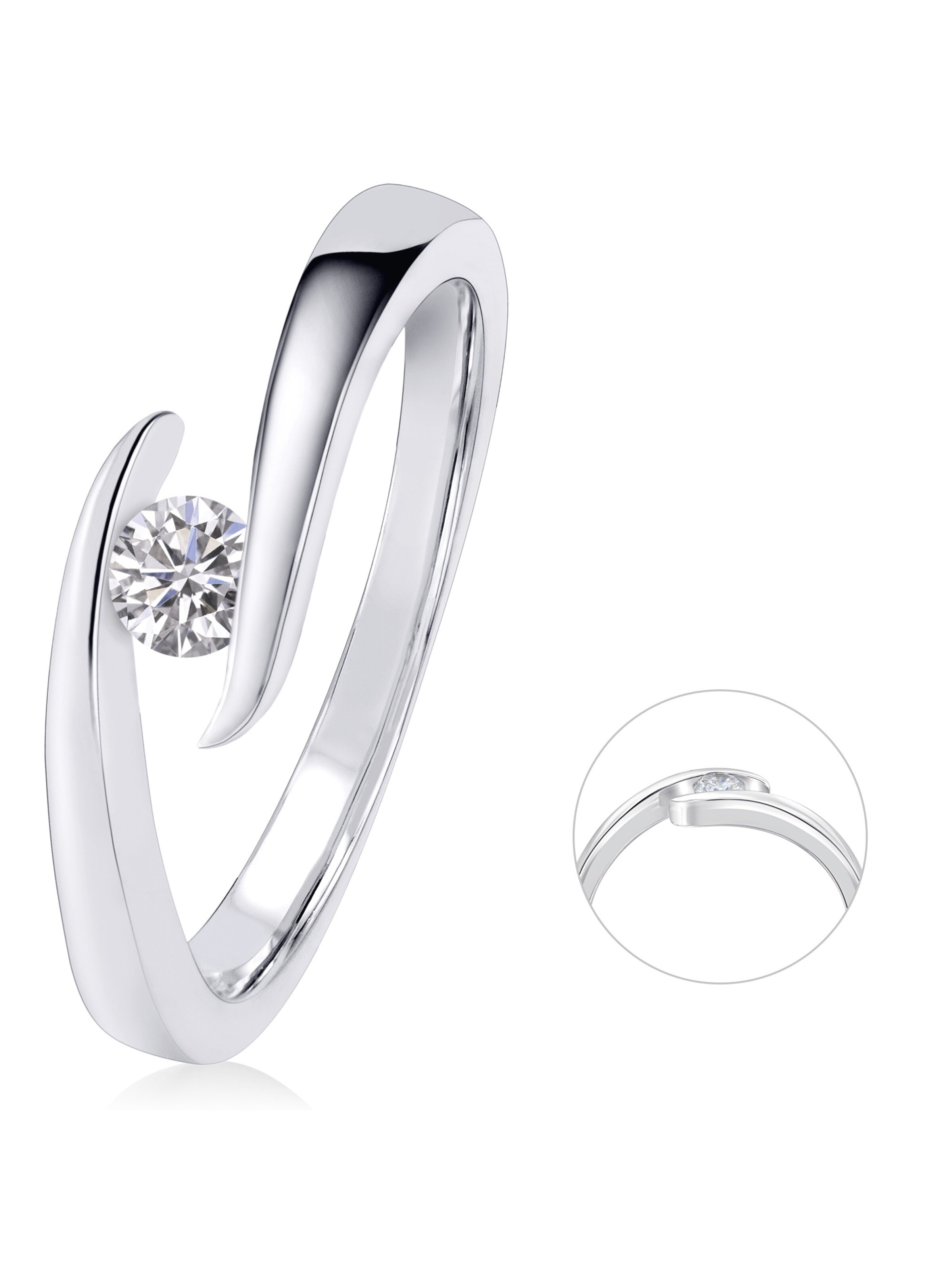 ONE ELEMENT Ring in Silber: Vorderseite