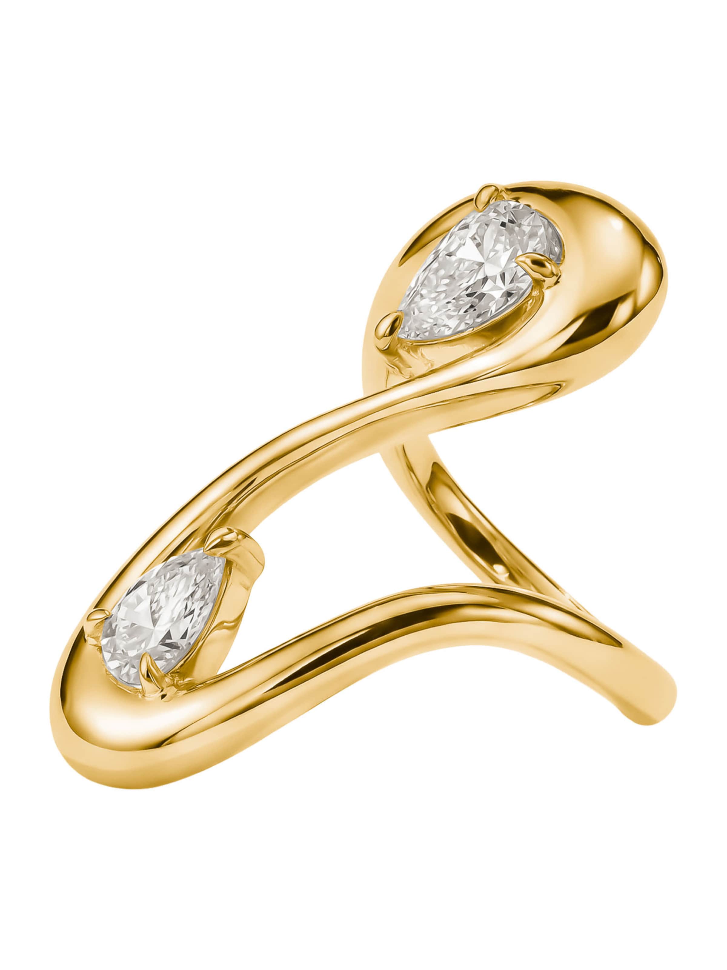 Thomas Sabo Ring mit weißem Zirkonia in Tropfen in Gold
