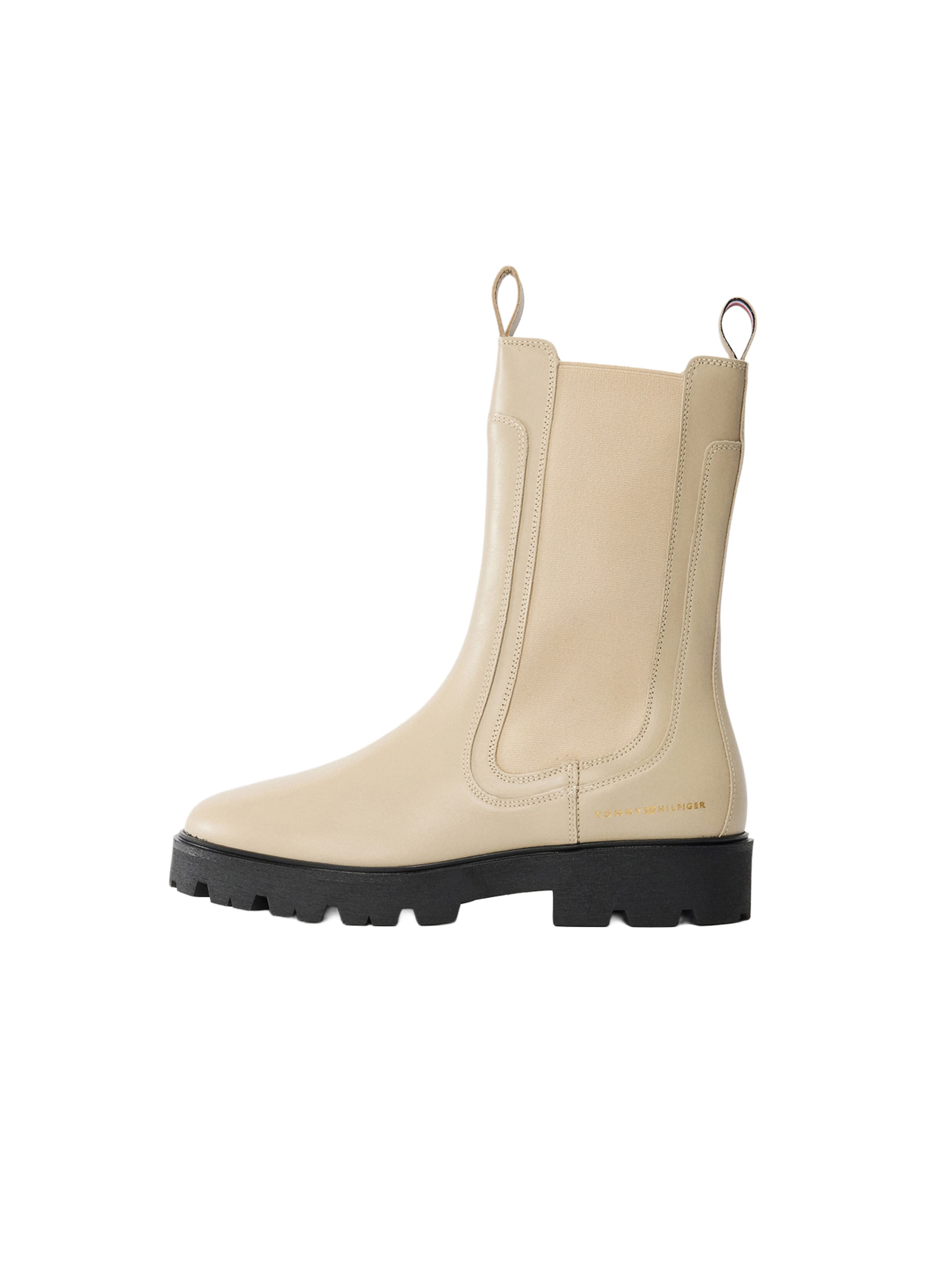 TOMMY HILFIGER - Botas Chelsea en beige: frente