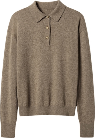 Lilysilk - Jersey 'Baby-Kaschmir Poloshirt' en marrón: frente