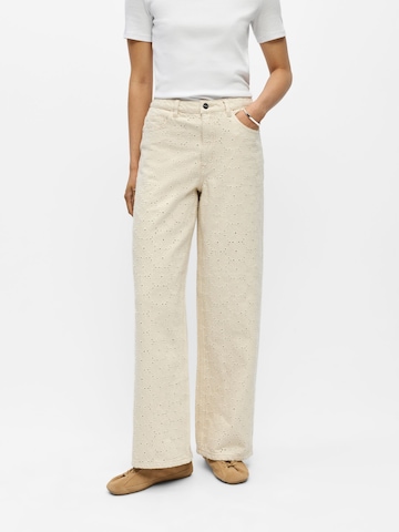OBJECT Wide leg Jeans in Beige: voorkant