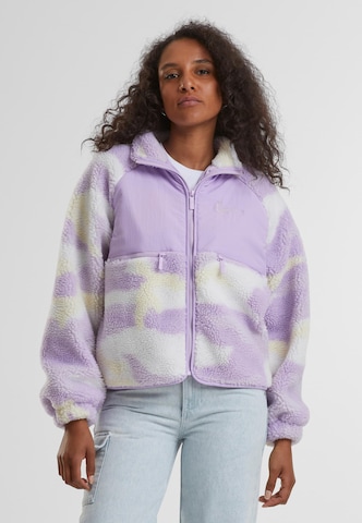Veste en polaire Karl Kani en violet : devant