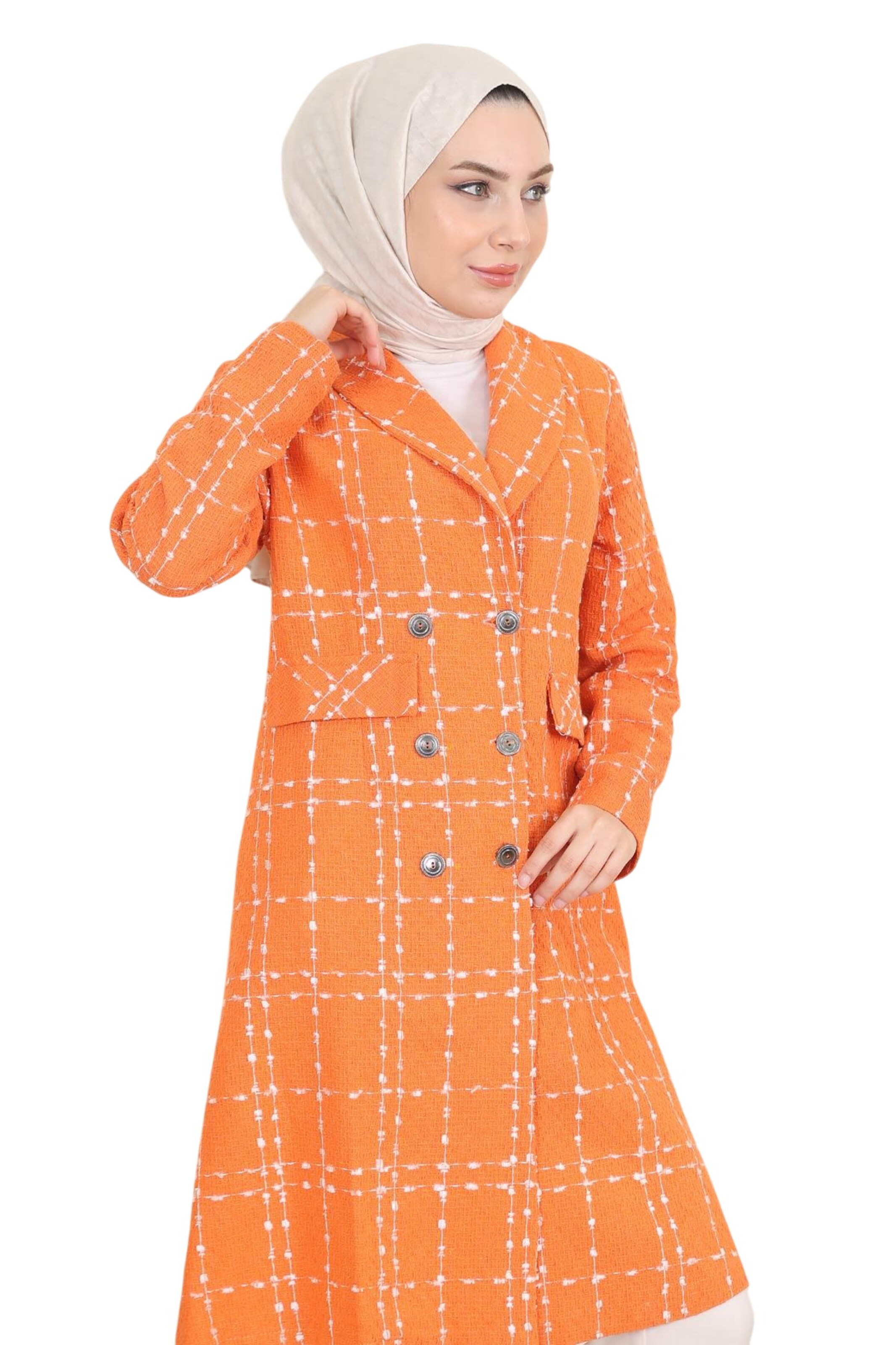 MODAMIHRAM Between-Seasons Coat in Orange