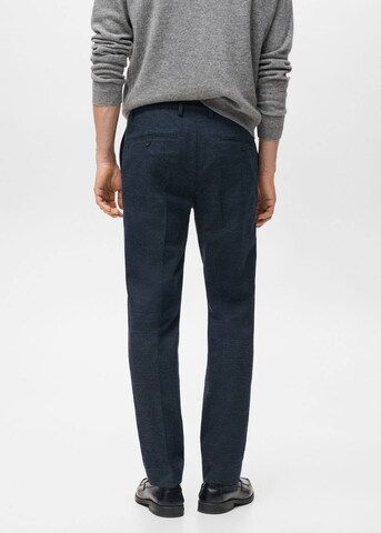 MANGO MAN Regular Pleated Pants 'Brest' in Blue