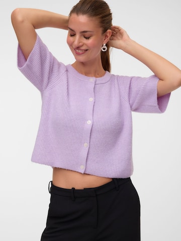 VERO MODA Knit Cardigan 'VMSoffe' in Purple: front