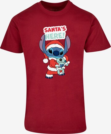 ABSOLUTE CULT Shirt 'Lilo And Stitch - Santa Is Here' in Red: front