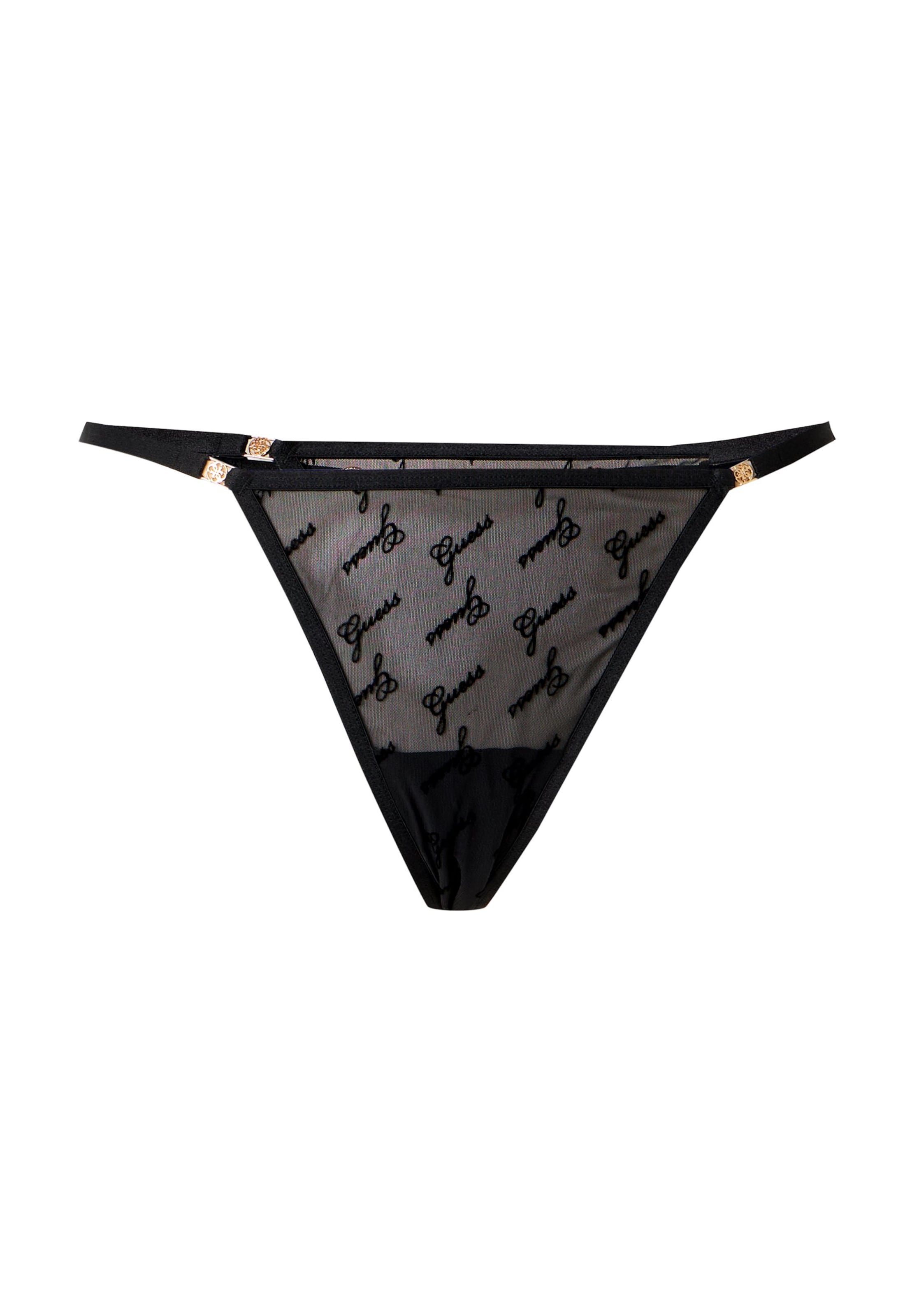 Tanga 'LOREN' de la GUESS pe negru: față