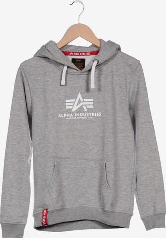 ALPHA INDUSTRIES Kapuzenpullover S in Grau: predná strana