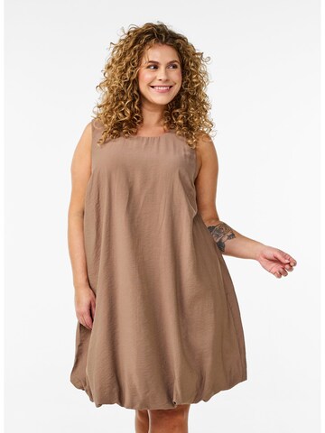 Robe 'Vcolly' Zizzi en marron : devant
