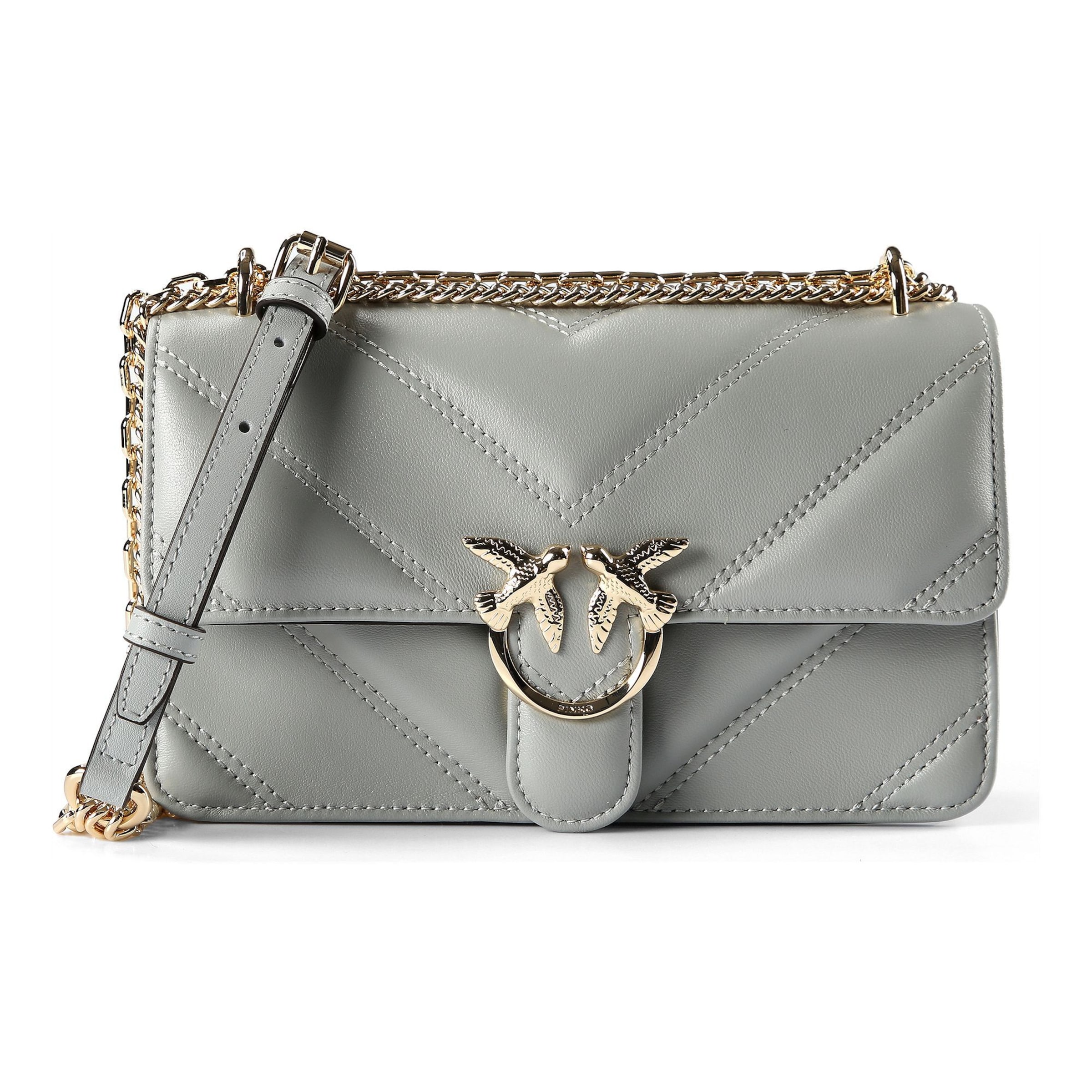 Borsa a tracolla 'Love One Mini' di PINKO in grigio: frontale