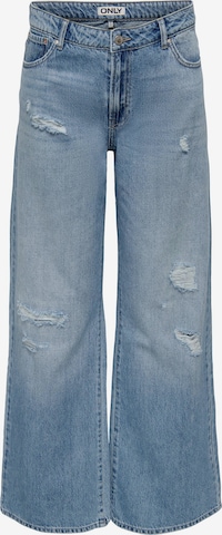 Wide Leg Jean ONLY en bleu : devant