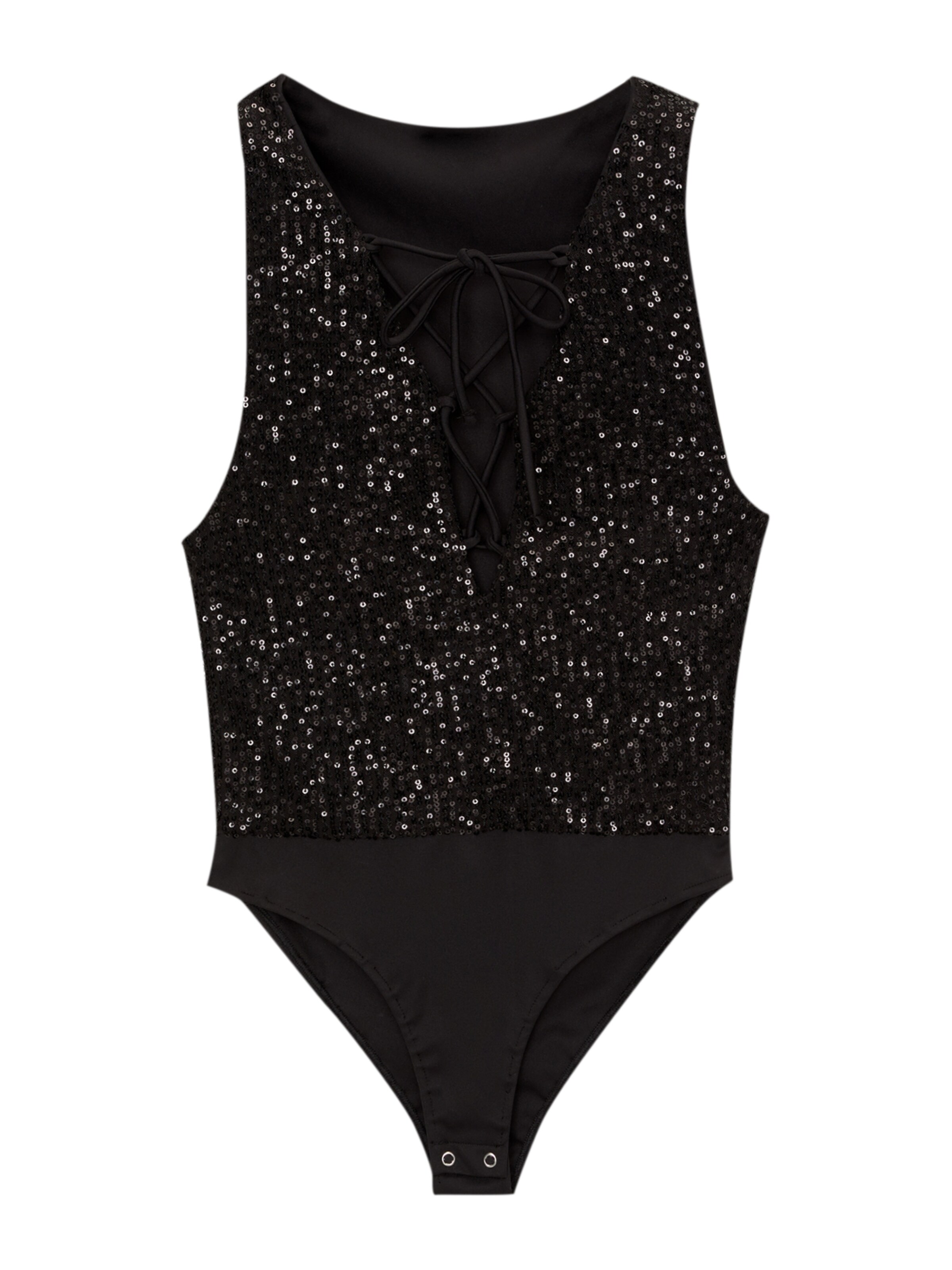 Pull&Bear Tričkové body – černá: přední strana