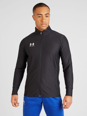 UNDER ARMOUR Athletic Zip-Up Hoodie 'Challenger' in Black: front