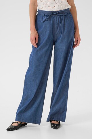 Wide Leg Pantalon 'Tallie' Cream en bleu : devant